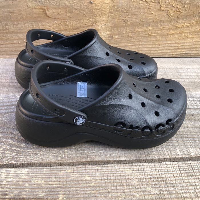 Чорні Стильні Крокси Crocs Bayaband Platform