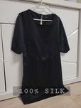 Dłuższa tunika czarna jedwabna silk sukienka mini premium rozmiar XS