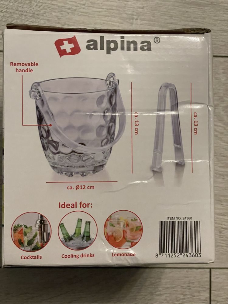 Pojemnik na lód ze szczypcami
