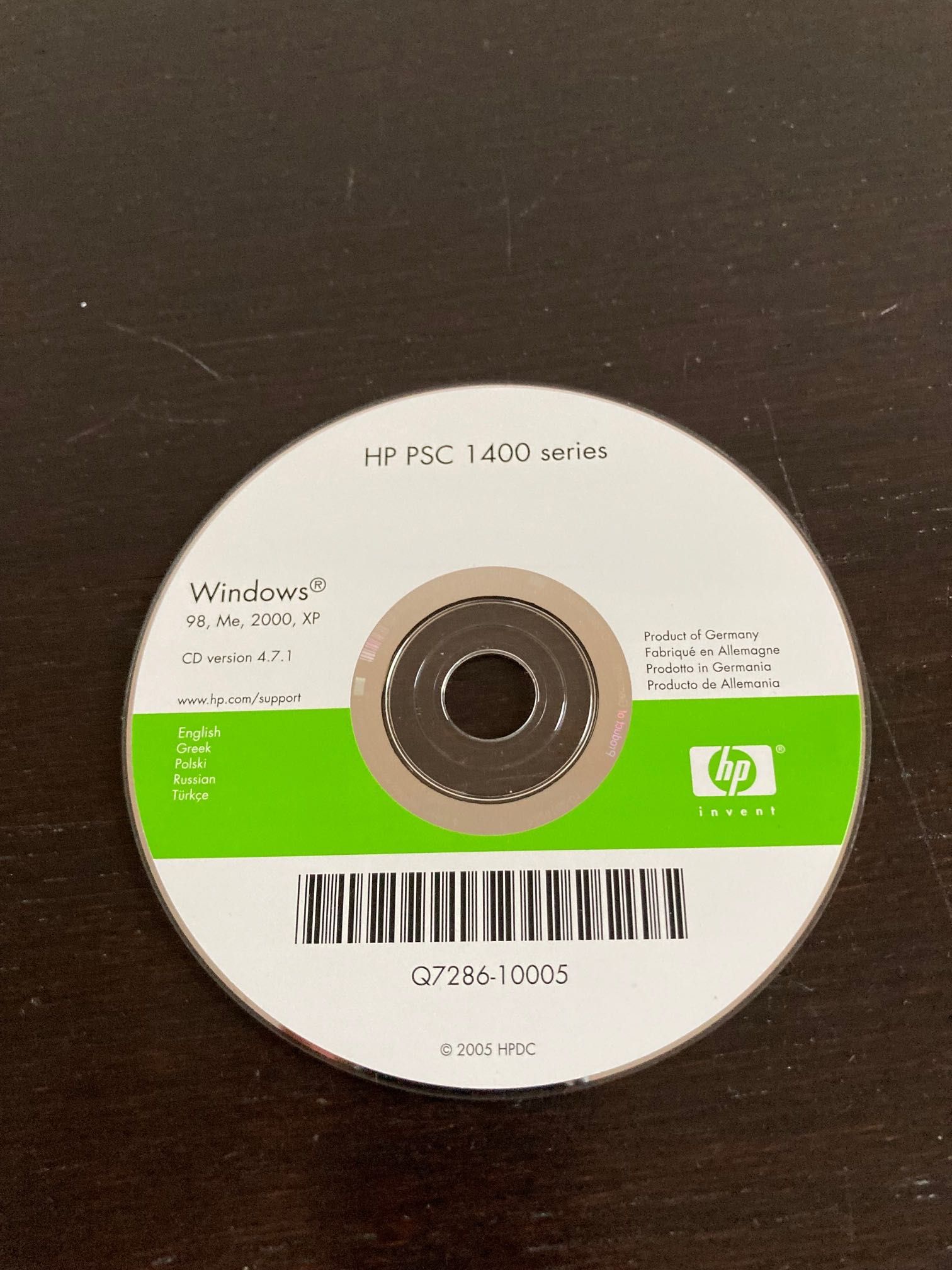 CD - HP PSC 1400 series (software + user manual)
