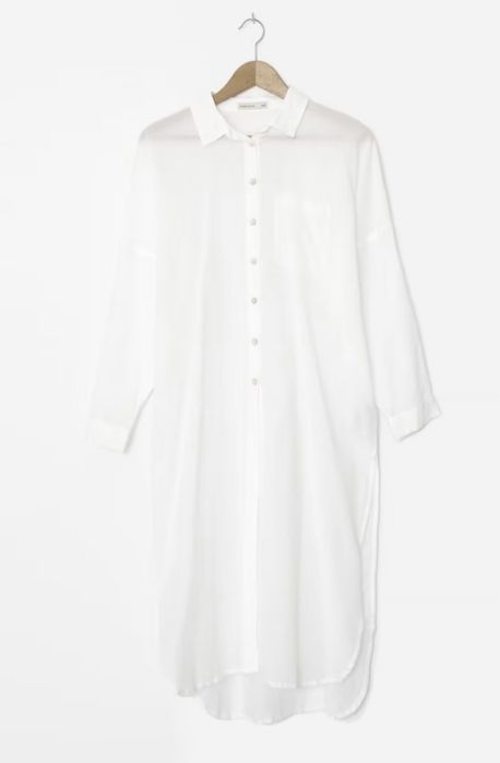 Пляжна накидка рубашка туніка біла