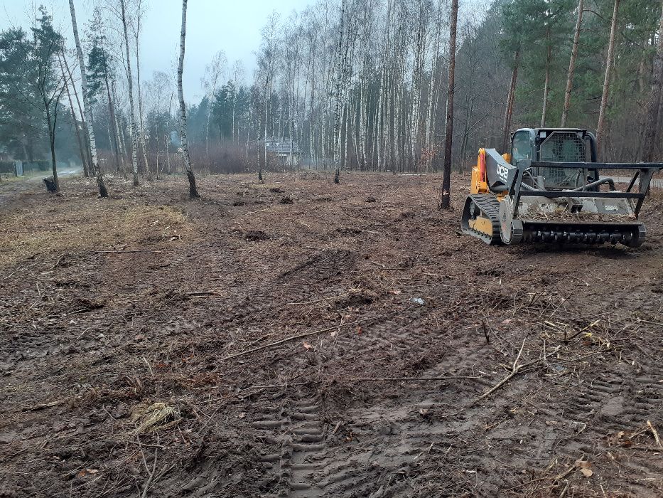 czyszczenie działek  mulczer leśny wyrywnie pni koszenie traw zarośli