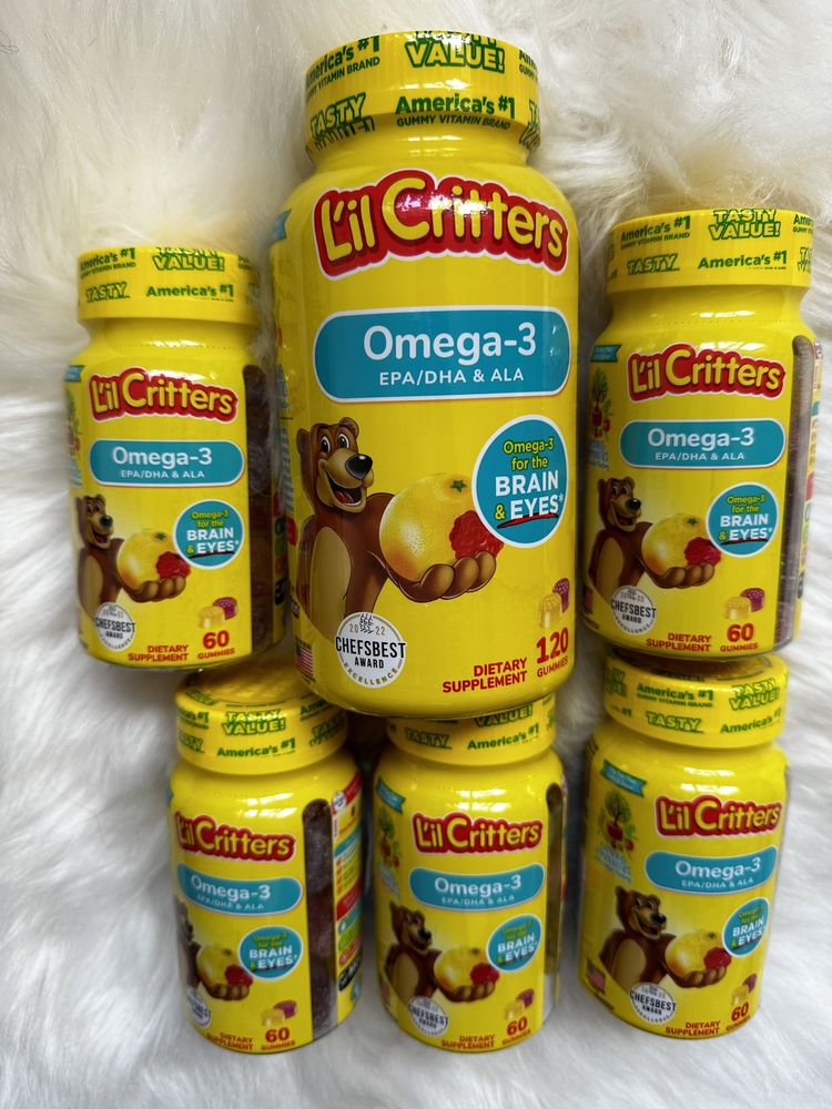 Lil critters, дитяча омега, омега-3 для дітей  60 та 120шт