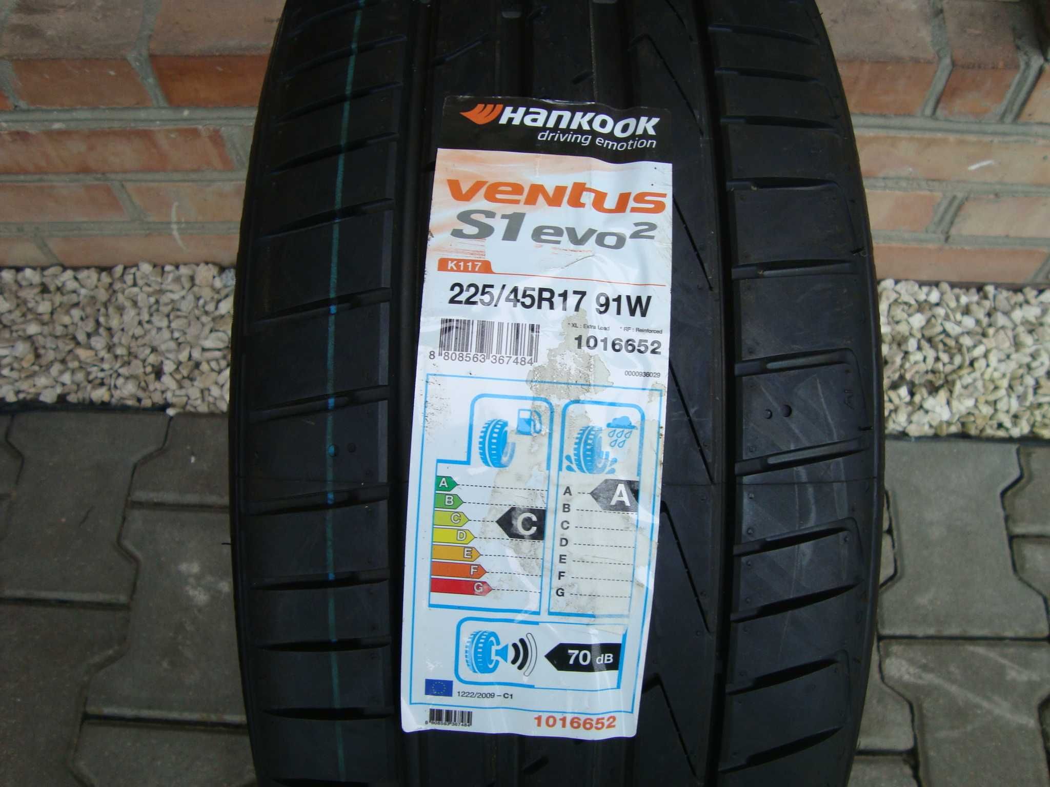 Opona pojedynka Hankook Ventus S1 evo2 K-117 225/45R17 91W NOWA