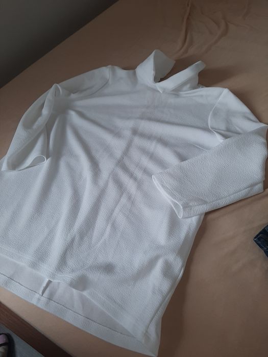 Elegancka bluzka biała z kołnierzykiem 3/4 rękaw HOUSE xs