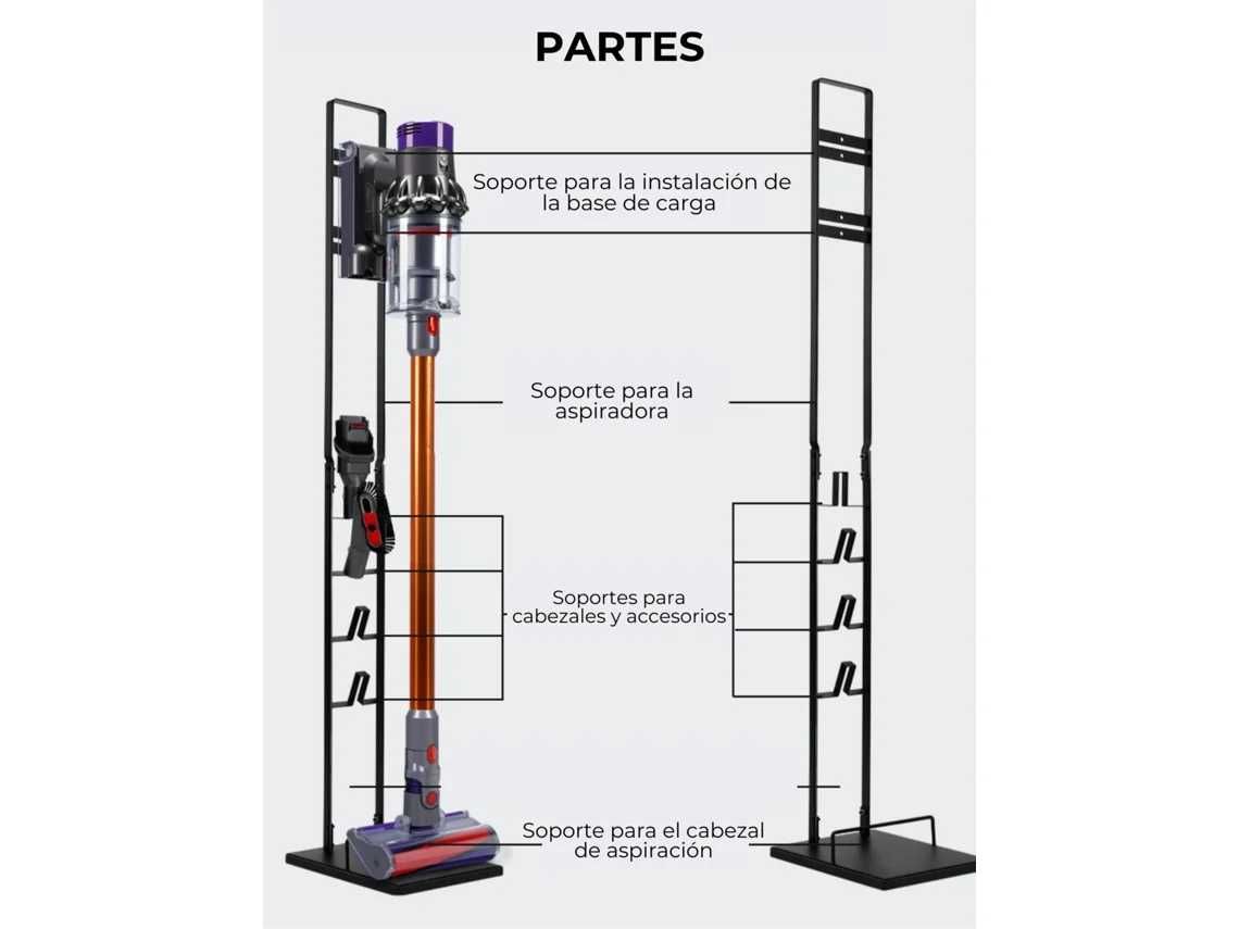 Stojak Organizer do Dyson Stelaż na bezprzewodowy odkurzacz Metalowy