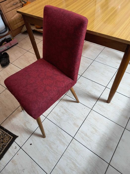 PRL Stół z Fotelami Oryginalny