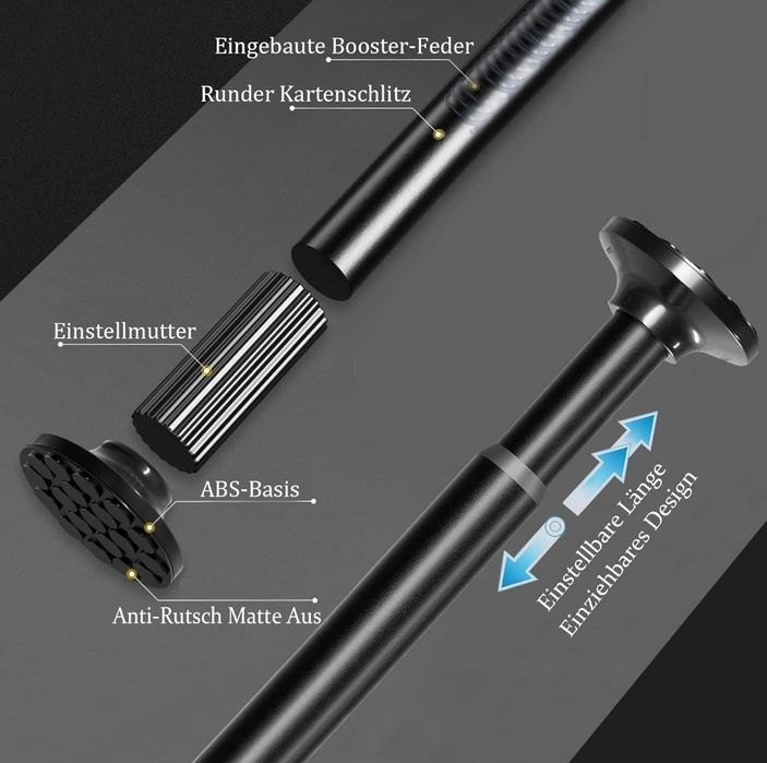 Karnisz wielofunkcyjny, teleskopowy drążek bez wiercenia, 115-465cm