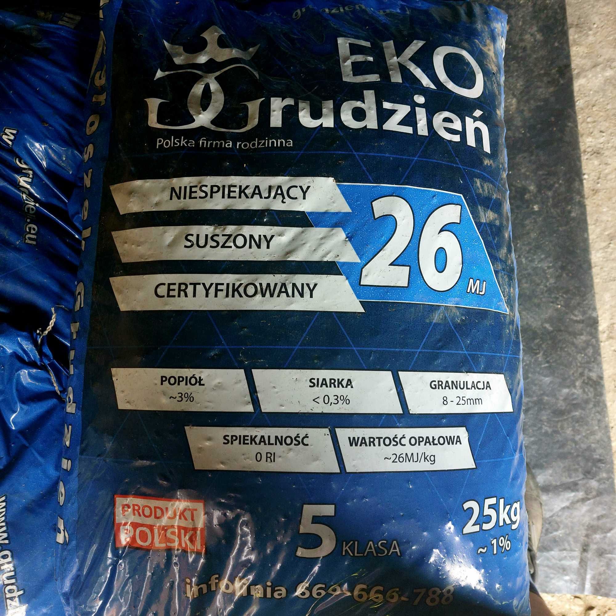 Węgiel Ekogroszek suszony, 26 MJ