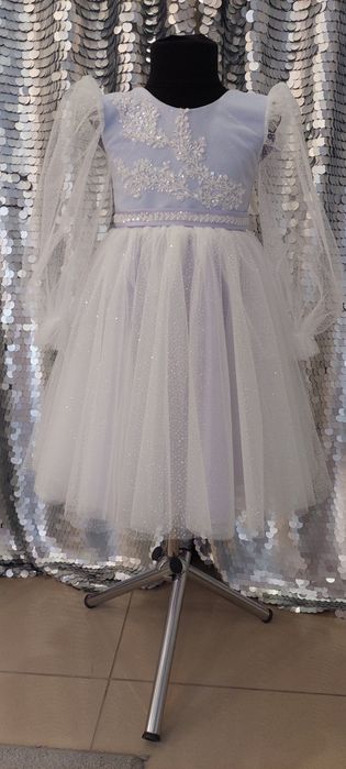 Дитячі святкові новорічніі сукні , детское нарядное платье сніжинка