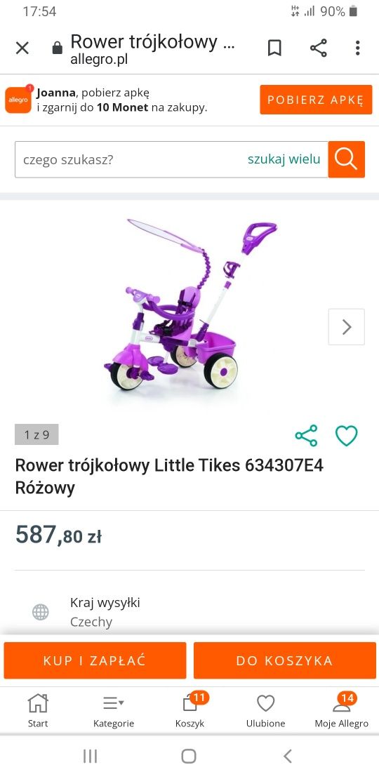 Rowerek trójkołowy little tikes dla dziewczynki