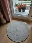 Okrągły szary dywan 90cm średnicy