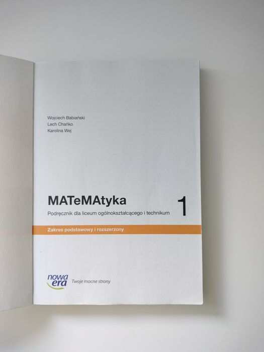 MATeMAtyka 1 zakres podstawowy i rozszerzony - podręcznik do klasy 1