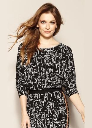 Трикотажна блуза з вирізом і рукавом 3/4  жіноча zaps l