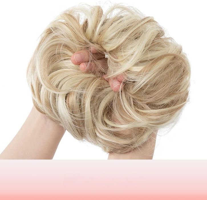 Treska do włosów duży kok włosy kręcone falowane dla kobiet blond