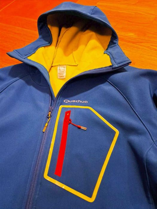 kurtka męska softshell z kapturem Quechua bionnassay 500 XL niebieska