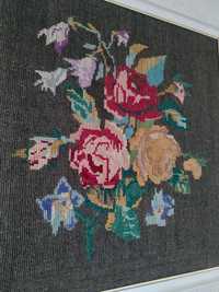 Obraz haftowany kwiaty róże