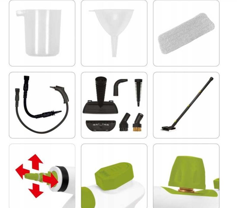 MYJKA Parowa Parownica MOP Parowy 1050W + 17 ELEM. DO PRANIA Lund