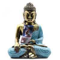 Buda azul esverdeado e dourado - NOVO