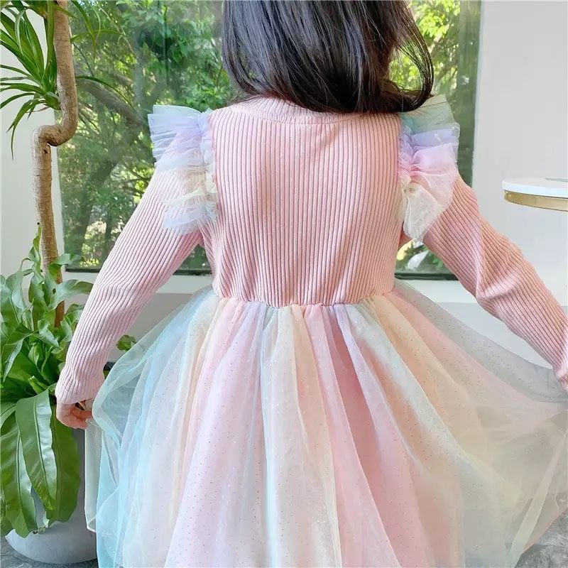 Платье с рукавом единорога нарядное на девочку сукня