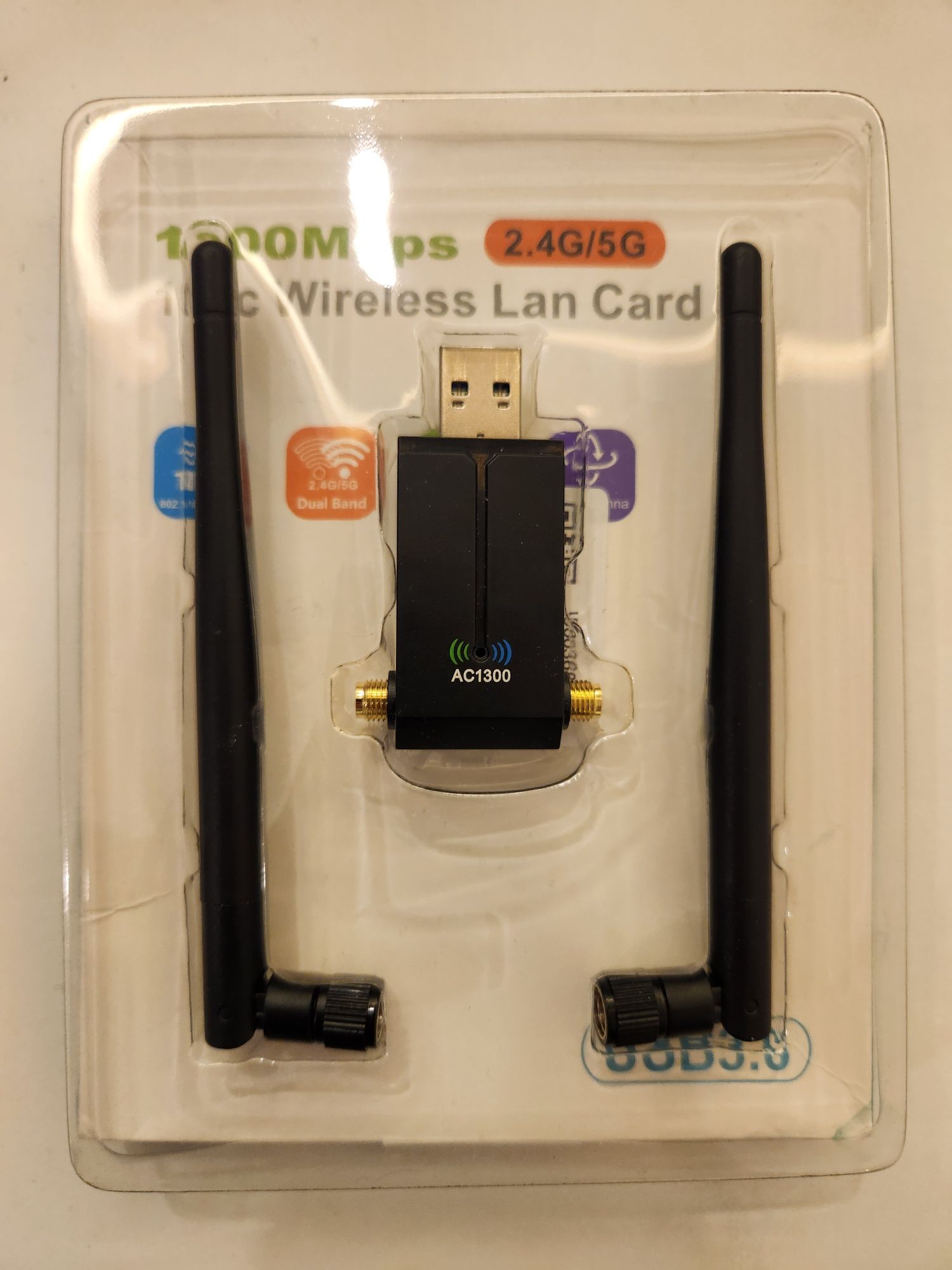 USB WiFi 5 адаптер AC 1300 Mb два діапазони 2.4 та 5 ГГц