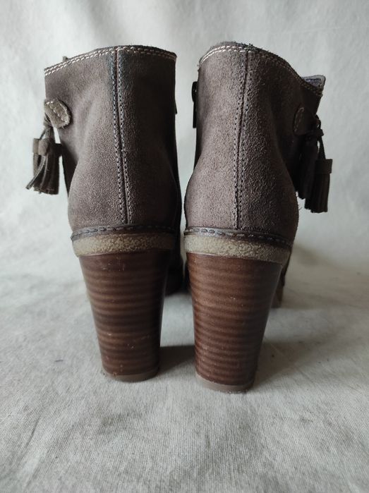 Lasocki botki na słupku brązowe beżowe skóra naturalna nr 37/24 cm