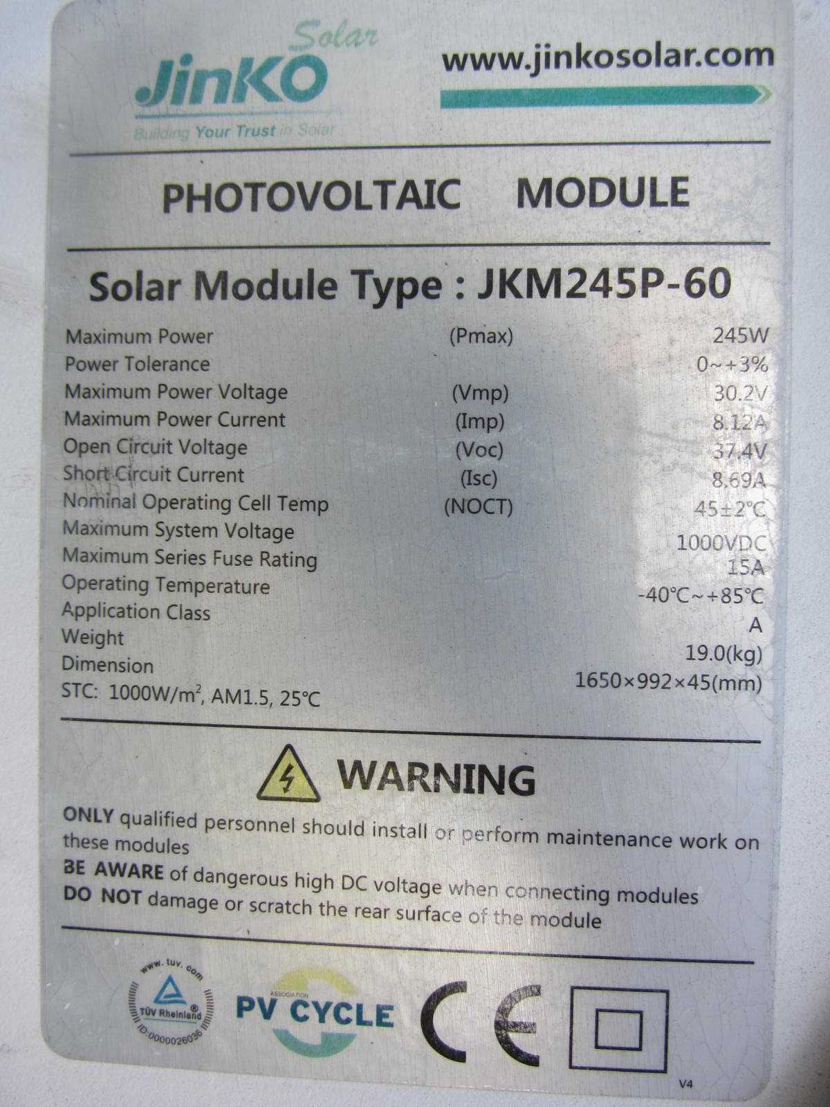 Солнечные панели JKM245P-60
