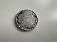 Moneta 2 franki 1909 srebro Belgia