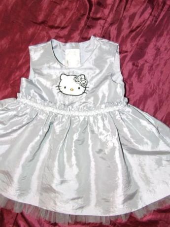 OKAZJA nowa srebrna sukienka H&M Hello Kitty, wesele. święta,sesja fot