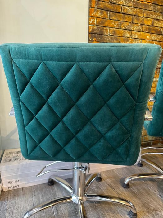 Fotele butelkowa zieleń, pikowane