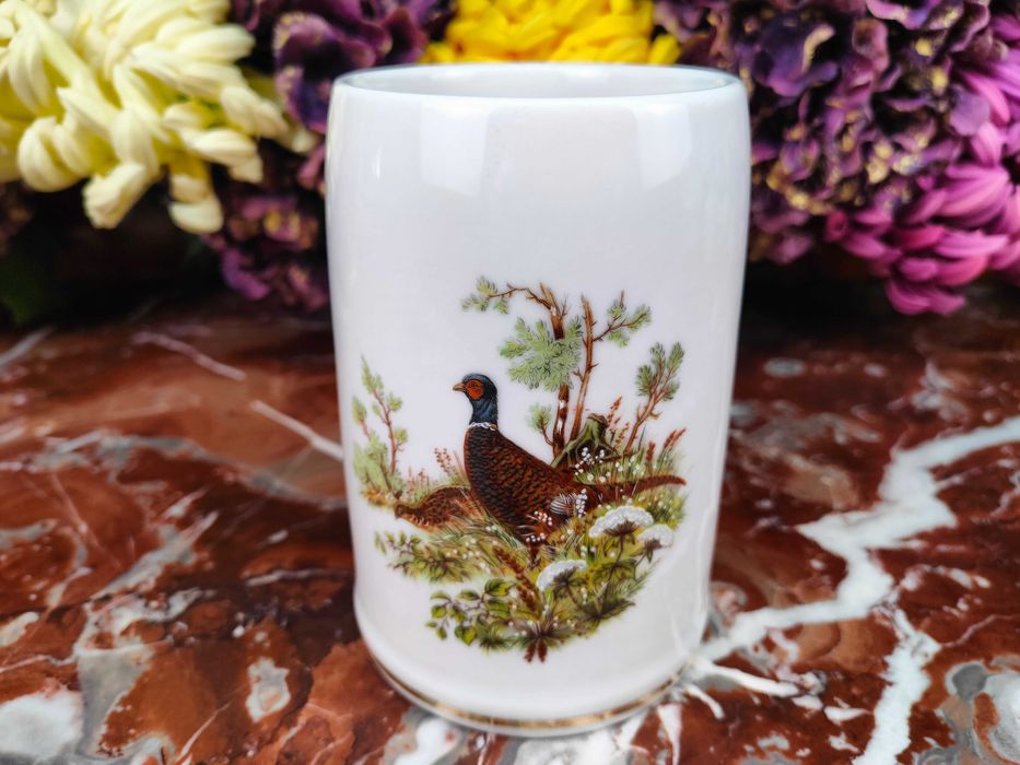 Porcelanowy myśliwski kufel - Para bażantów - 0,55 L - Seltmann Weiden