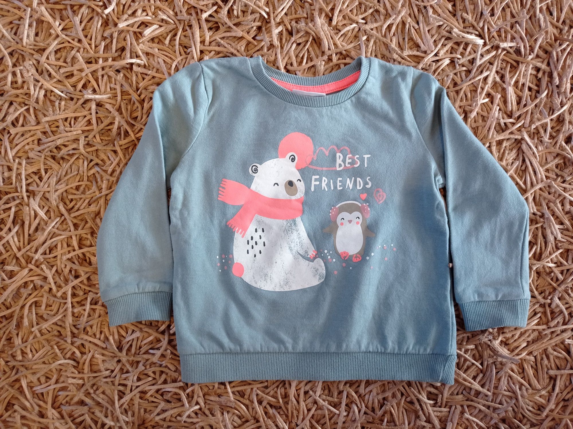 Bluzy, dziewczynka, Myszka Minnie, miś, tęcza, 4 szt., r. 80-86
