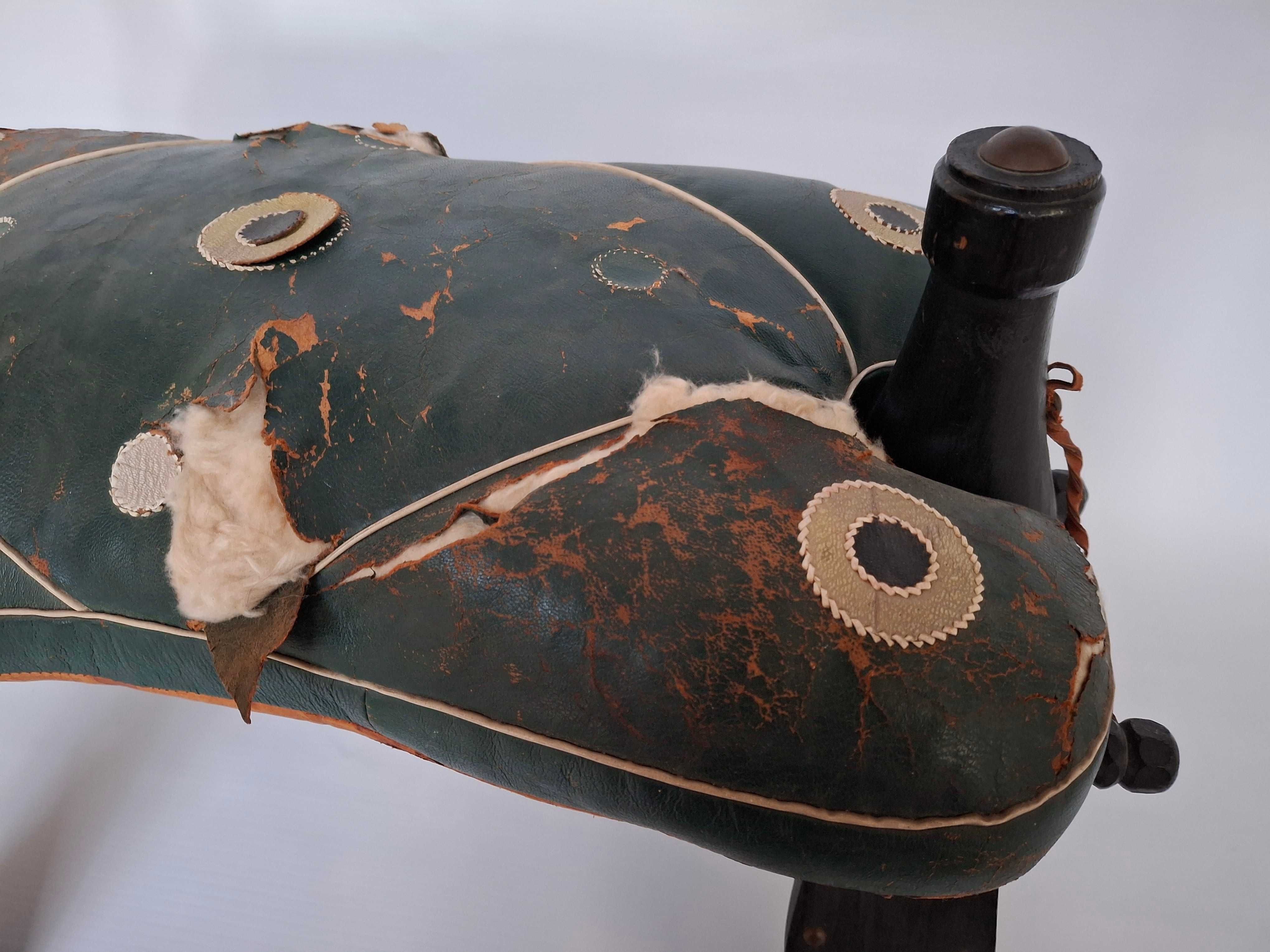 pufa koziołek vintage retro podnóżek 58x31x38 stary składany