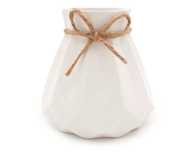Wazon ceramiczny na kwiaty niski flakon glamour nowoczesny biały 13 cm