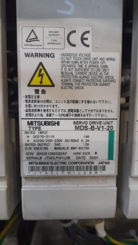 Mitsubishi Mds napęd MDS-B-CVE-300 Mazak