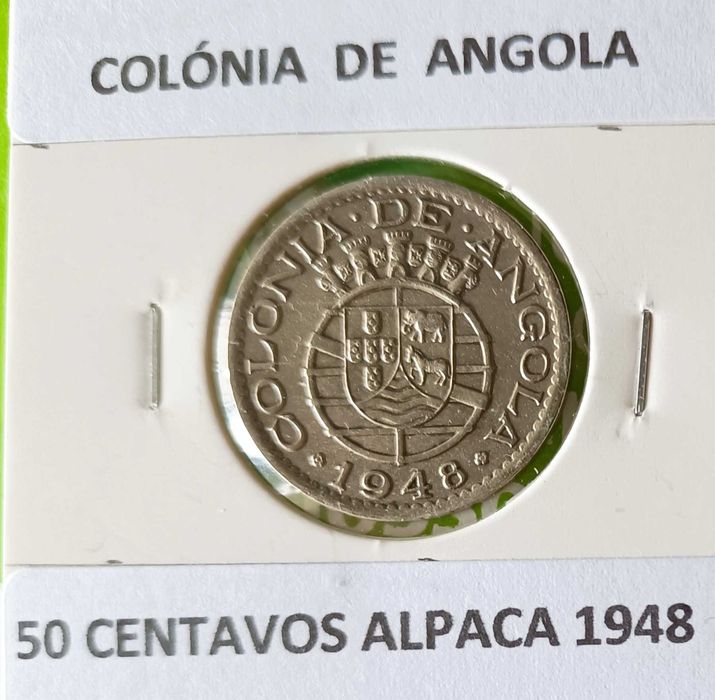 2 Moedas Portuguesas 50 centavos da Ex colónia Ultramarina de Angola