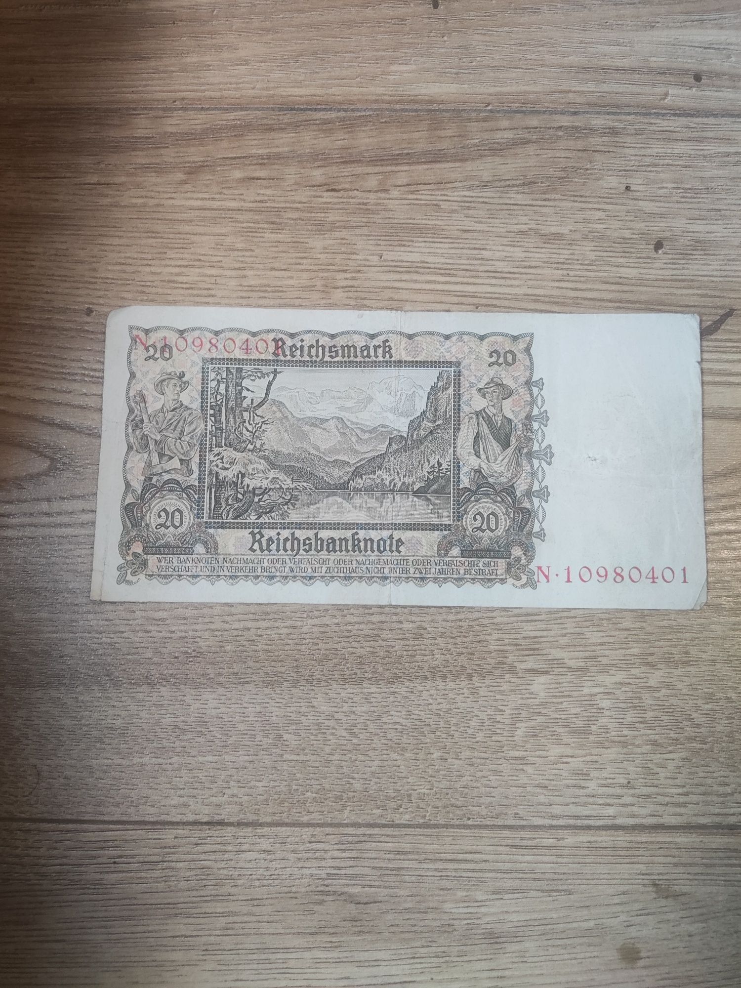 20 marek banknot 1939  III Rzesza