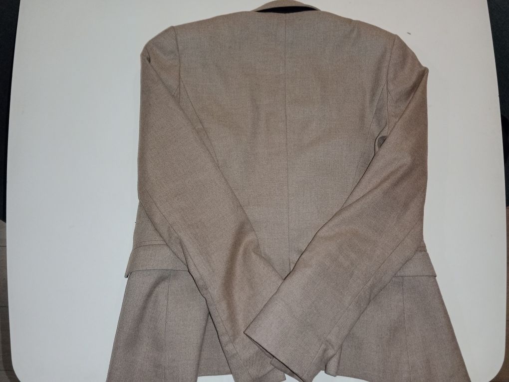 Zara XS 34 beżowy brązowy żakiet marynarka święta praca szkoła
