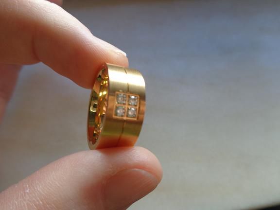 Aliança em aço inoxidável revestida de titânio- tam 6 - 8mm