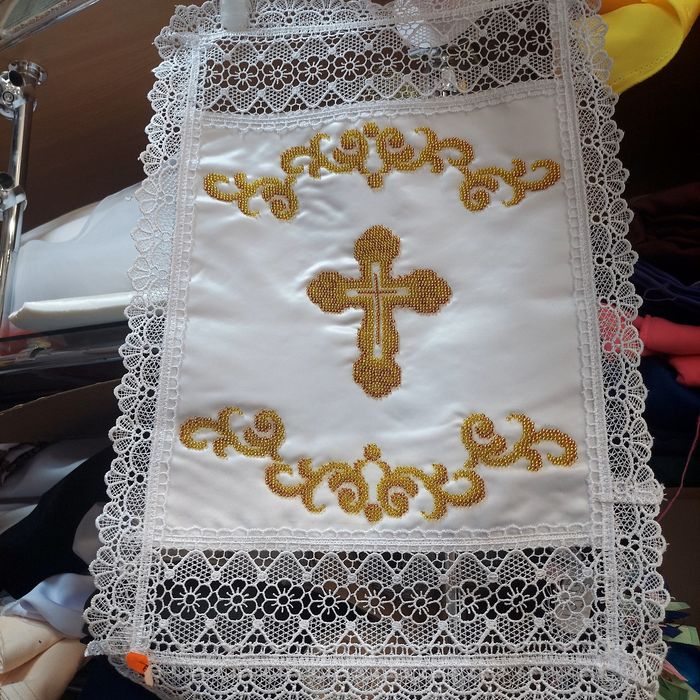 Рушник пасхальний вишитий  бісером