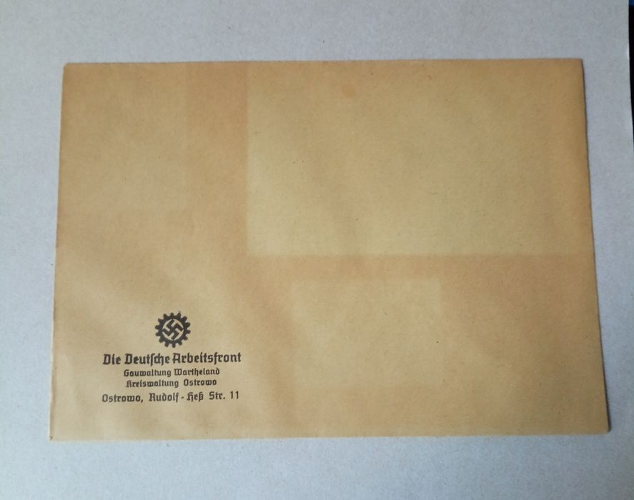 III Rzesza. Ostrowo. Koperta. Oryginał