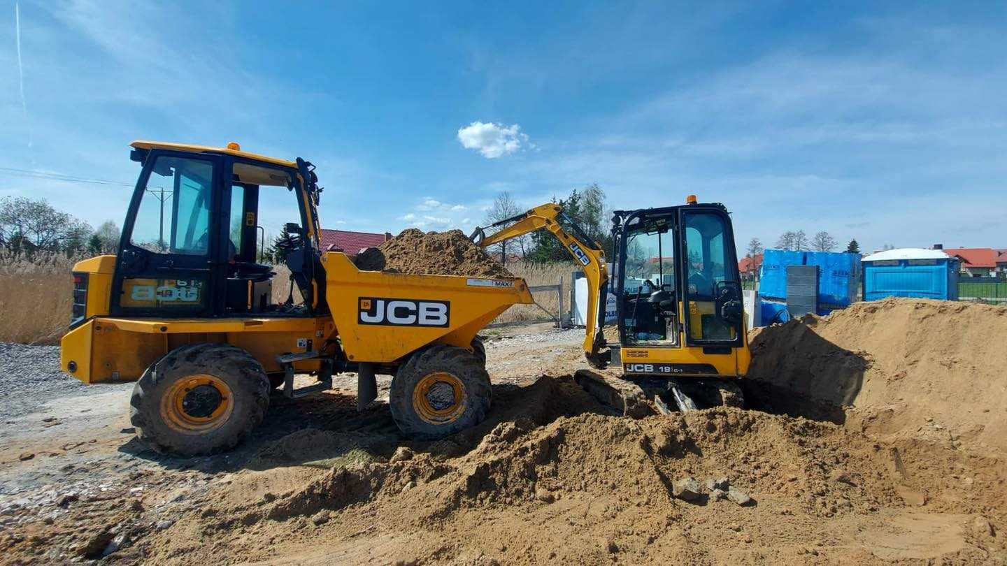 Wynajem wozidła roboty ziemne transport usługi wozidło JCB 6T Kraków