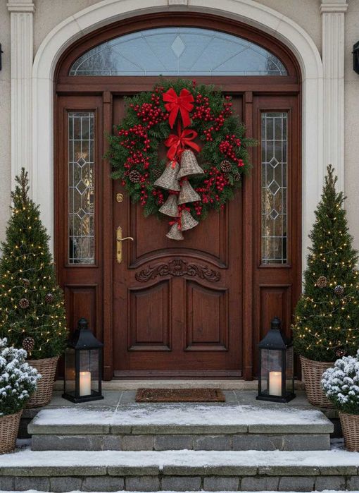 Świąteczna Girlanda Ręcznie Pleciona z Dzwoneczków z Wikliny