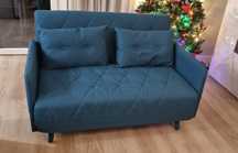 Sofá-cama azul petróleo