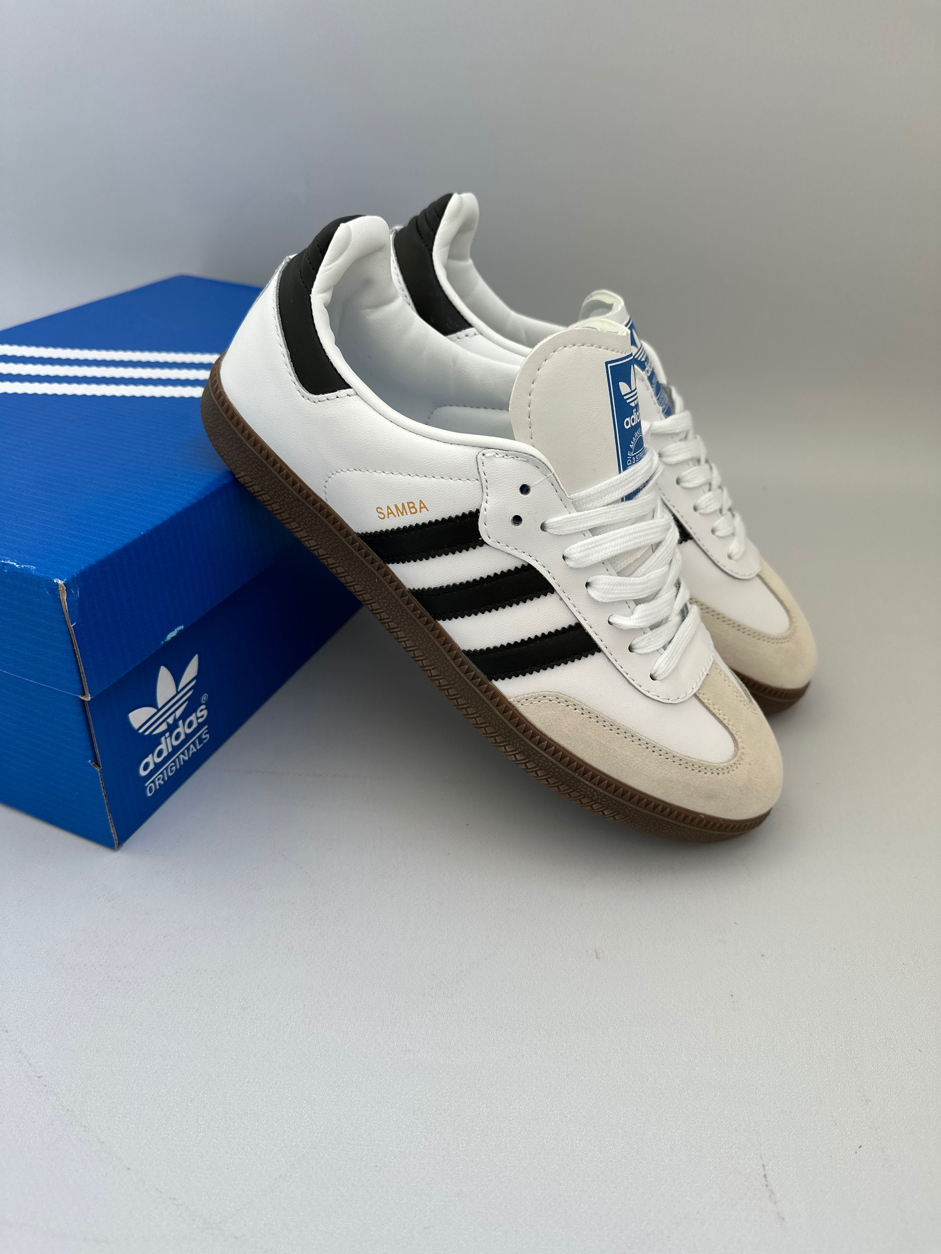 Кеды мужские кожаные Adidas Samba White адидас кросівки чоловічі