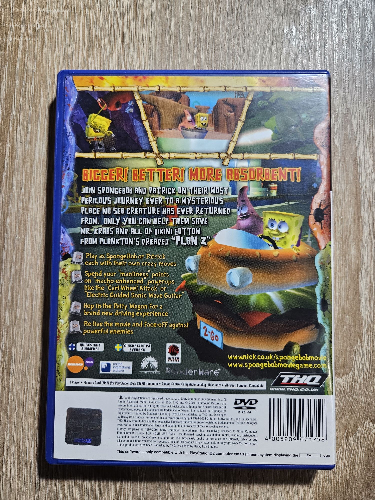 Spongebob Squarepants The Movie Ps2 Playstation 2 Komplet 3xA