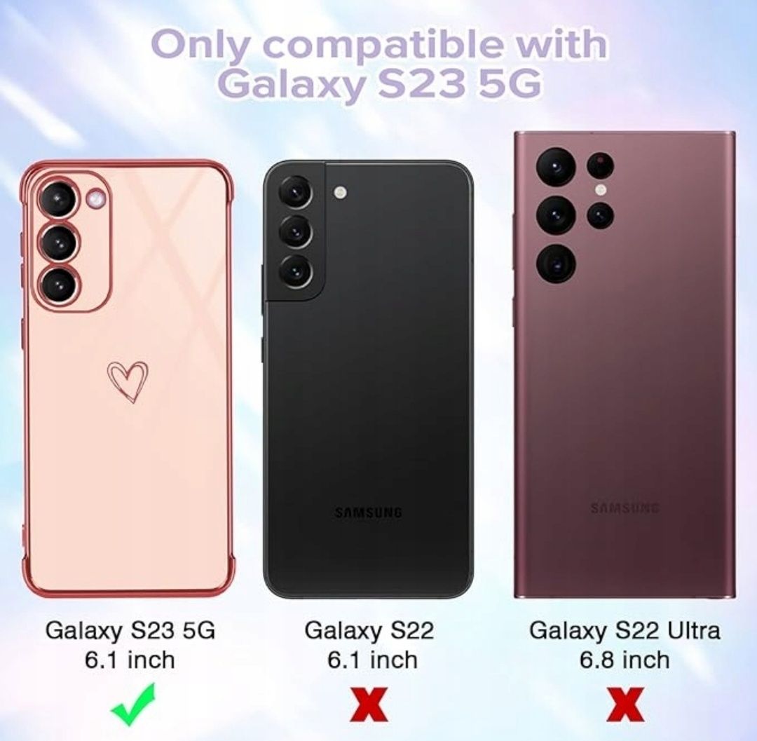 Plecki do Samsung Galaxy S23 5G, Etui z Różowe serce, Eleganckie case