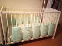 Hensvik cot with mattress, base sheets and bar protectors