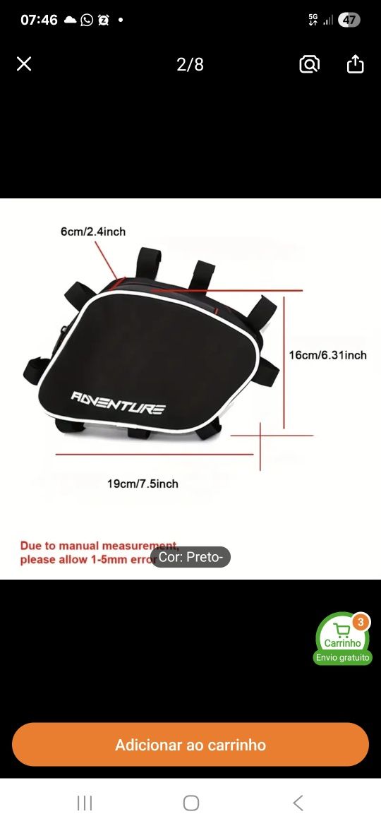 Bolsa para Cars bars novo ainda na embalagem