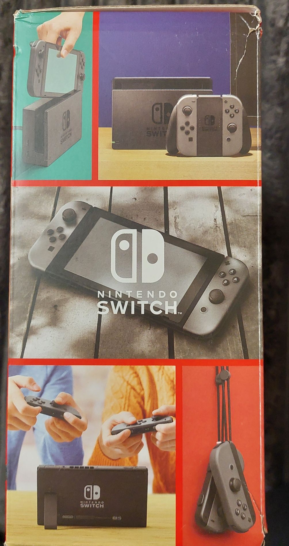 Nintendo Switch with gray Joy con